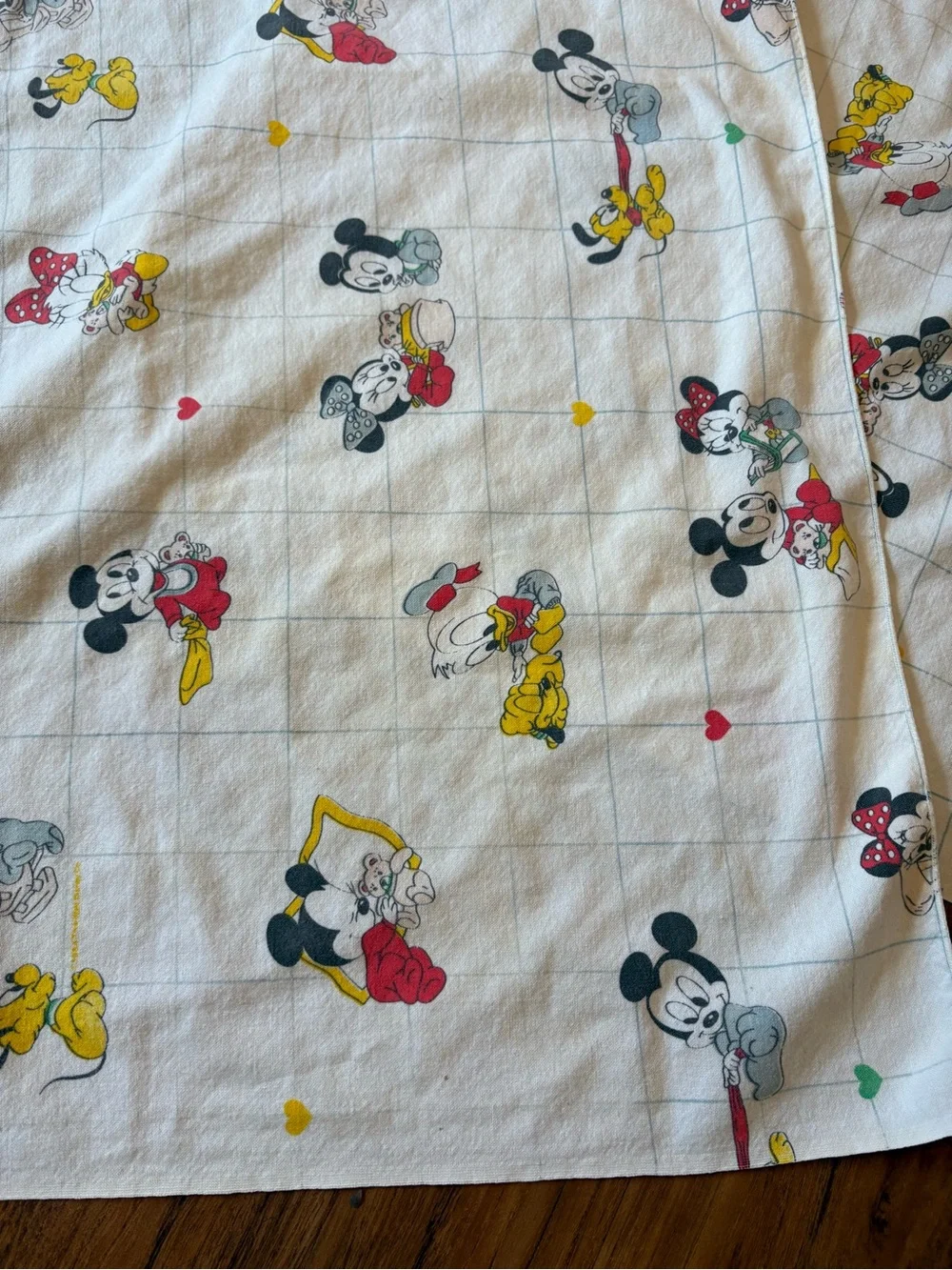 Vintage Set Of 2 Disney Cotton Baby Blankets with Mickey & Friends Y2K